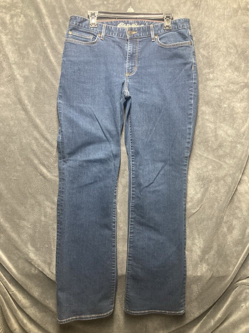 Y2K Eddie Bauer Curvy Boot Cut Denim Blue Jeans Womens Sz 12 Classic Granolachic